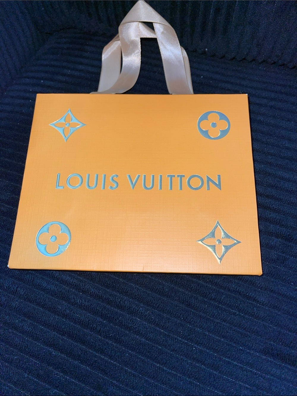 Cute Small 7-8 inch Louis Vuitton Orange Gift Bag